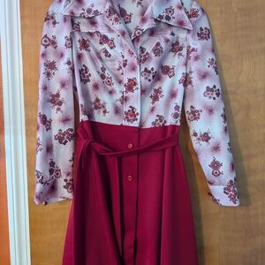 Elegant Floral Red Dress